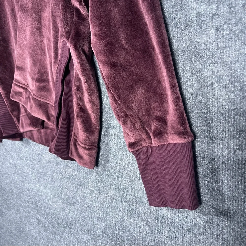 Athleta Women’s Large Double Cozy Karma Funnel Neck Plush Sweater Burgundy Mauve